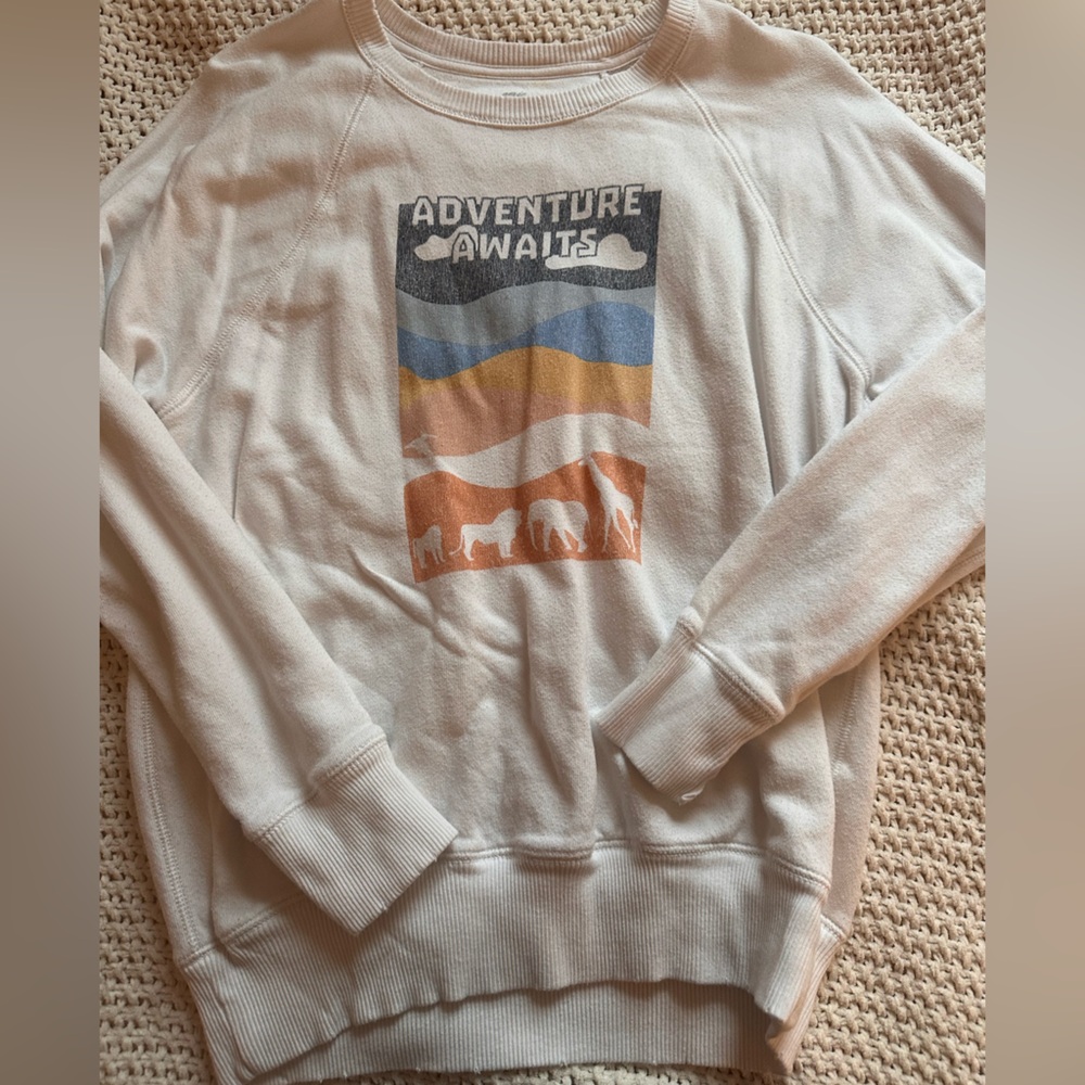 Aerie Adventure Awaits Oversized Graphic Sweater